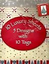 Christmas Wrapping Paper and Gift Tags - Pack of 10 Luxury Sheets and Tags - 5 Assorted Designs - For Male, Female and Chldren