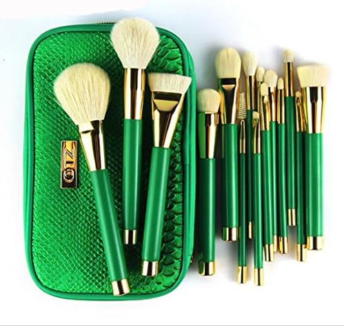 Terrece TZ 15pcs Professional Makeup Brushes with Makeup Brush Bag, including a Washing Brush Silica Glove Scrubber for Cleaning Makeup Brushes