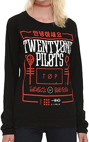 Twenty One Pilots Fashion Print Red Box Girls Pullover Sweaters (Asia Large, Black)