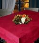 Table Linens by Armani International Table Cloth 59x97-inch and 8 Napkins, European Linen Flax Cotton, Visione dei Fiori in Bordeaux