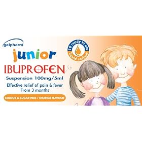 GALPHARM Oral Suspension for Children Ibuprofen 100mg/5ml Colour & Sugar Free/Orange Flavour SACHETS 10's