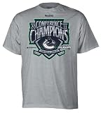 NHL Men's Vancouver Canucks Stanley Cup 2011 Conference Championship Excel Tee Shirt (ATHLETIC GREY, MEDIUM)