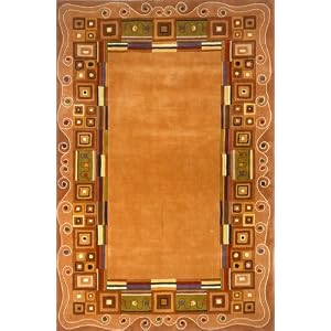 Momeni New Wave Chinese Hand Tufted 5'-3-by-8'-0 Wool Rug NW-34 GLD000, Gold by Momeni
