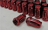 20 pack Red Tuner Style Lug Nuts, 6 Spline Head, Fitment for Plymouth Full Size Voyager, 1977-1987 Models