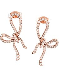 14K Rose Gold Diamond Heart Earrings - 0.50 Ct. -- LIFETIME WARRANTY