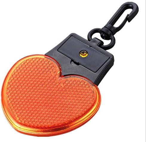 Ivaee Personal Safety Flashing Ｈeart-shaped Blinker Luminous Pendant with Spring Hook for Students (A Set of 2, Ship with Ramdon Color)