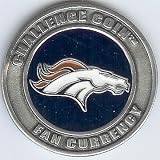 NFL Denver Broncos Challenge Coin Poker Guard with black velvet pouch