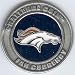 NFL Denver Broncos Challenge Coin Poker Guard with black velvet pouch