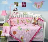 SoHo Pink Critter Baby Crib Nursery Bedding Set 13 Pieces included Diaper Bag with Changing Pad & Bottle Case
