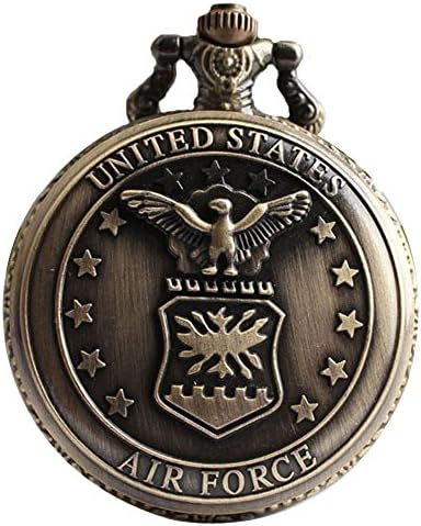 Large Metal Usaf Retro Air Force Quartz Pocket Watch Mens Womens Army Watch Gift