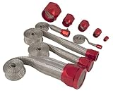 IMAGE OF Spectre 7492 Engine Hose Sleeving Kit Stainless w/Red Magna-Clamps 1 Kit