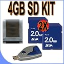 TWO 2GB SD Secure Digital Memory Cards BigVALUEInc Accessory Saver Bundle + USB SD Card Reader for Creative Zen MP3 Player + MORE
