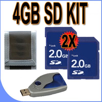 TWO 2GB SD Secure Digital Memory Cards BigVALUEInc Accessory Saver Bundle + USB SD Card Reader + MORE for Nikon Coolpix Digital Cameras