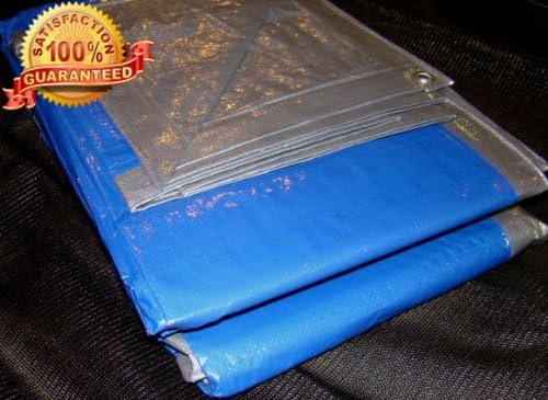 New Tarps 8x10 Thermal Garden Farm Tarp Silver Blue Canopy UV Treated Cover Poly Roofing Tarp 8'x10' Warehouse protection, dust cover, shipping , pallet security, Wholesale Price
