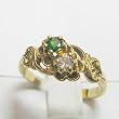 14K Yellow Gold Tsavorite and Diamond Ring