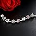 Presentski Love Charm Bracelet for Women and Girls with Pink CZ, Heart, Amour, Amor, Flower, and Butterfly (7.9 Inches)