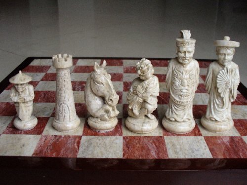 King Tran Hung Dao Marble Chess Set Sculptures