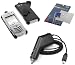 Black Swivel Belt Clip Holster + Rapid Car Charger + Premium Reusable LCD Screen Protector for Blackberry 8130 8120 8110 Pearl Smartphone