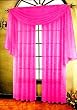 BRIGHT ROSE 60 WIDE x 216 LONG SHEER WINDOW SCARF