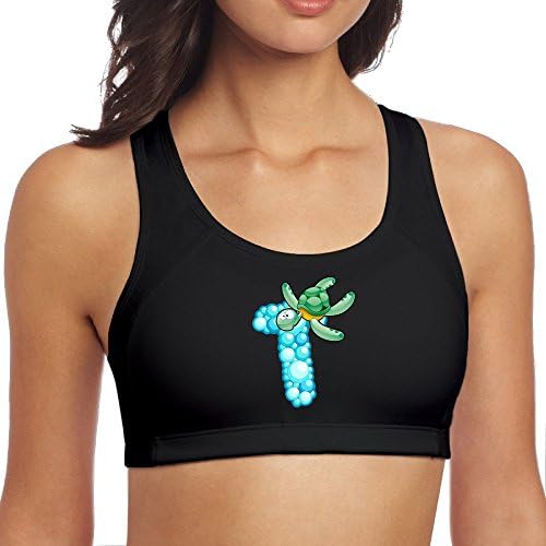 TIKE Women's Ocean Muppet Alphabet T Sports Bra Black Size S