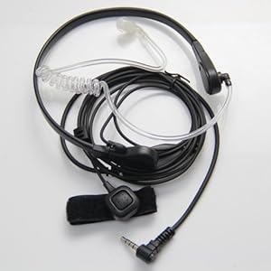 Laringófono Auricular Kit Bodyguard Transparente Con Micrófono Dedo PTT Para 1 PIN Yaesu Vertex Walkie Talkie