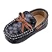 Femizee Baby Boy/Girls Moccasins Bowknot Soft Moccs Newborn Infant Leather Suede Shoes 9-12 Months Black