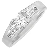1/2ctw Princess Diamond Ring in 14k White Gold (HI/SI-I1)