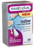 Swabplus Iodine Liquid Filled Swabs 300-Count Packages  (Pack of 2)