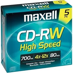 MAXELL 5-Pack High Speed CD-RW Blank Media ( PC / Mac )