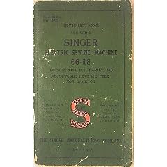 Instructions For Using SINGER Electric Sewing Machine 66-18