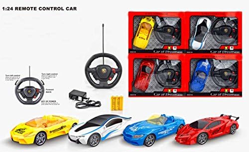 Emoreful Toys 1:24 Scale R/C 4CH Radio Control Sports Car 1/24 Scale Lamborghini Veneno Car Radio Remote Control Sport Racing Car RC White