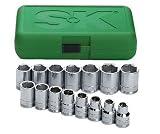 SK 1955 15 Piece 1/2-Inch Drive 6 Point 10-Millimeter to 24-Millimeter Socket Set