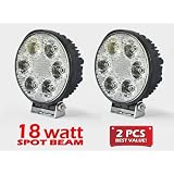 2pc Spot Light Pencil Beam Round 18W 1500lm High Power Work Light for Tractor Truck... by XKGLOW