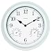 Outdoor Living : Chaney Instrument 16-Inch White Metal Clock/Thermometer/Hygrometer