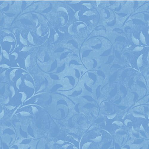 Essentials Climbing Vine Light Medium Blue 108" Wide Quilt Backing Fabric By The Yard