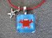 Square Glass Tile Pendant Necklace Jewelry Wearable Art Crab Unique Design By Atlantic Seaboard Trading Co.