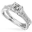 1-1/4ctw Asscher & Round Brilliant Diamond Engagement Ring in 14k Gold