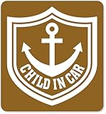 imoninn CHILD in car ステッカー　【マグネットタイプ】　No.14　イカリ　（ゴールドメタリック）