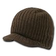 BROWN SOLID CAMPUS JEEP CAP VISOR BEANIE SKI CAP CAPS HAT HATS TOQUE
