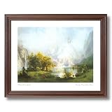 Country Landscape Lake Deer Picture Animal Wildlife Framed Art Print by 