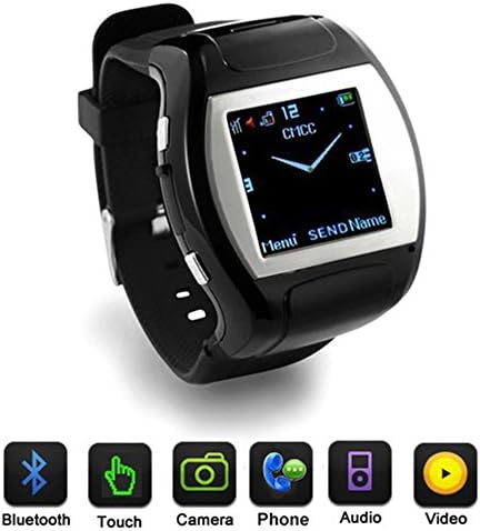 Spy GSM Smart Watch Mini Phone Mobile Touch Screen Bluetooth Camera MP3/4 TF FM (Black)