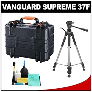 Vanguard Supreme 37F Heavy Duty Waterproof, Airtight & Dustproof Professional Hard Case with Foam Interior + Tripod for Digital SLR Cameras