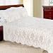 [Serene Night-Ivory] 100% Cotton 3PC Classic Floral Vermicelli-Quilted Quilt Set (Full/Queen Size)