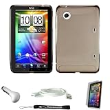 Smoke TPU Durable Protective Skin Cover Carrying Case Accessories for HTC F ....