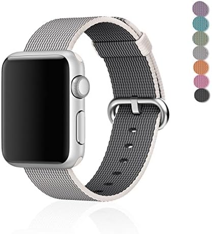 2016 Apple iWatch Band,WEYNG 38mm Latest Fine Woven Nylon Replacement Wrist Band Strap Classic Watchband for Apple iWatch 2016 (38MM-Pearl)