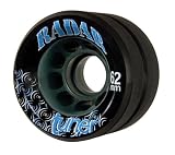 Radar Tuner Black Skate Wheels 8-Pack 91A Hardness and Size 62mm x 43mm Roller Derby Speed Skating Replacement Wheels by Riedell