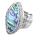 Sterling Silver Marquis-Shaped Paua Shell Ring by Sajen