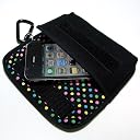 suono ハンドメイド iPhone4S ファブリックケース（ブラック・カラフルドットＢ）