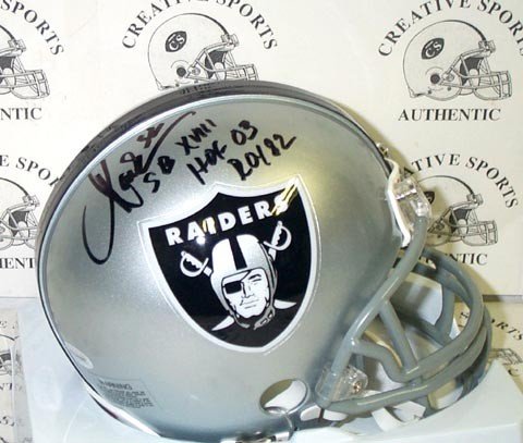 Marcus Allen Autographed/Hand Signed Oakland Raiders Mini Helmet w/ROY '82 , SB XVIII MVP , HOF '03