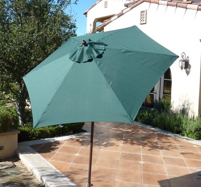 patio umbrella-7.5ft aluminum market umbrella crank & tilt color Hunter Green